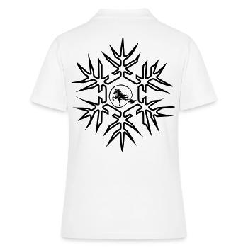 Cheval islandais avec cristal de glace grand motif d’hiver - Polo Femme - blanc - Dos - Ailine (174cm)