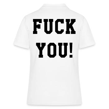 Fuck You - Frauen Polo Shirt - Weiß - Hinten - Ailine (174cm)