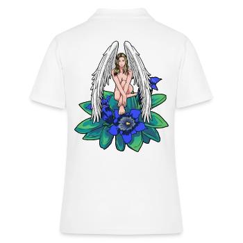 Alpes célestes Ange Gentiane Tyrol Ange gardien - Polo Femme - blanc - Dos - Ailine (174cm)