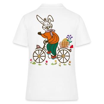 Osterhase, Osterei, Osterfest - Frauen Polo Shirt - Weiß - Hinten - Ailine (174cm)