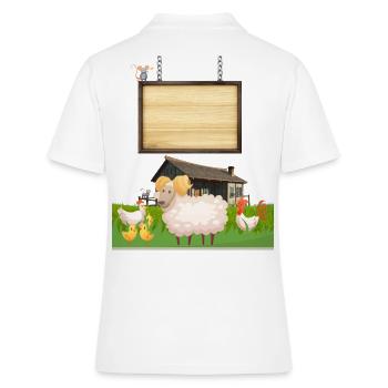 Pasture Pals Panneau de ferme rustique - Polo Femme - blanc - Dos - Ailine (174cm)