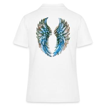 Ailes d'Ange Envolées en Aquarelle - Polo Femme - blanc - Dos - Ailine (174cm)