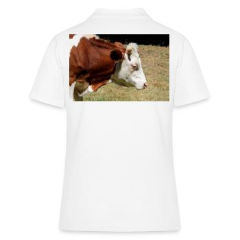 Kuh Poster - Frauen Polo Shirt - Weiß - Hinten - Ailine (174cm)
