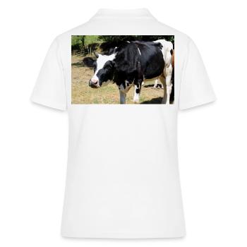 Kuh Poster - Frauen Polo Shirt - Weiß - Hinten - Ailine (174cm)
