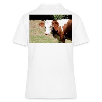 Kuh Poster - Frauen Polo Shirt - Weiß - Hinten - Ailine (174cm)