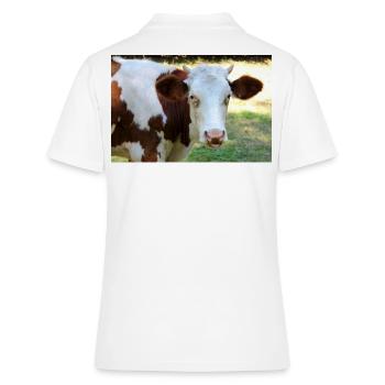 Kuh Poster - Frauen Polo Shirt - Weiß - Hinten - Ailine (174cm)