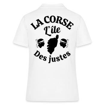 Corse, île de beauté, je suis Corse - Polo Femme - blanc - Dos - Ailine (174cm)