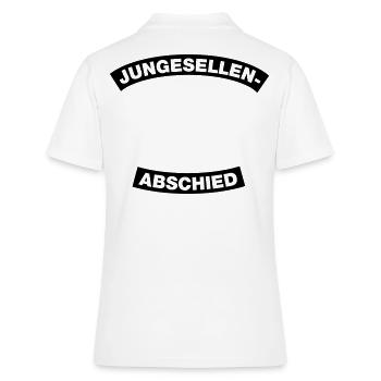 Junggesellenabschied Rahmen Element 1C (MC-Style) - Frauen Polo Shirt - Weiß - Hinten - Ailine (174cm)