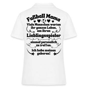 Fußball Mama Lieblingsspieler geboren - Frauen Polo Shirt - Weiß - Hinten - Ailine (174cm)