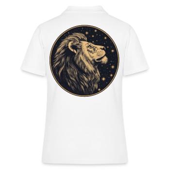 Lion avec ciel étoilé - Polo Femme - blanc - Dos - Ailine (174cm)