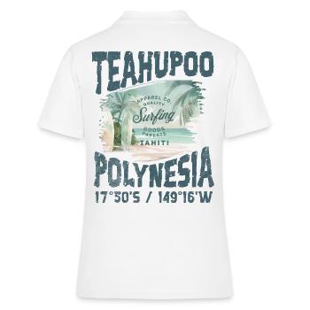 Teahupoo Polynesia Tahiti - Polo Femme - blanc - Dos - Ailine (174cm)