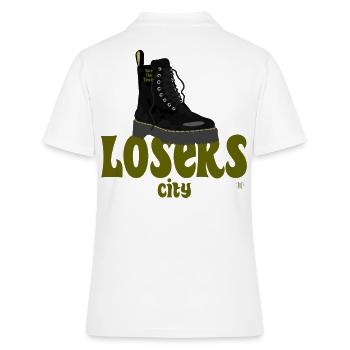 Hate this town Losers city doc edition - Polo Femme - blanc - Dos - Ailine (174cm)