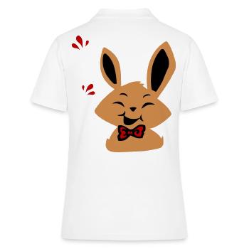 Osterhase - Frauen Polo Shirt - Weiß - Hinten - Ailine (174cm)