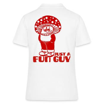 Just a chill guy Just a Fungi Meme - Frauen Polo Shirt - Weiß - Hinten - Ailine (174cm)