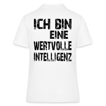 KI Spruch Ich bin eine wertvolle Intelligenz - Frauen Polo Shirt - Weiß - Hinten - Ailine (174cm)