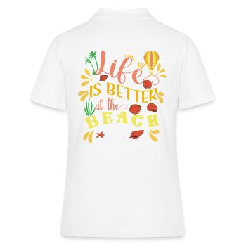 Motif de la joie de vivre sur la plage - Polo Femme - blanc - Dos - Ailine (174cm)