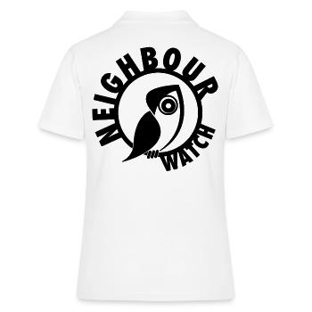 Surveillance des voisins – Urban Owl Surveillance Club - Polo Femme - blanc - Dos - Ailine (174cm)