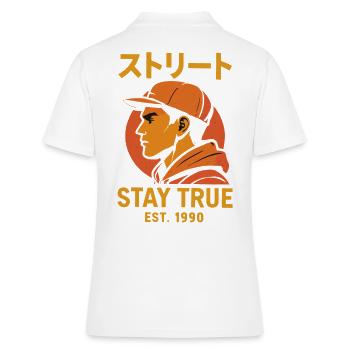 Streetstyle Stay True 1990 - Polo Femme - blanc - Dos - Ailine (174cm)