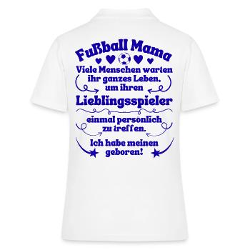 Footballeur Maman Joueur Préféré Né en Bleu - Polo Femme - blanc - Dos - Ailine (174cm)
