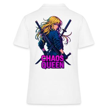 Chaos Queen Kämpferin Zweikampf Samurai Motiv - Frauen Polo Shirt - Weiß - Hinten - Ailine (174cm)
