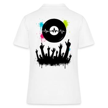 Musique Heartbeat Vinyle et foule du festival - Polo Femme - blanc - Dos - Ailine (174cm)