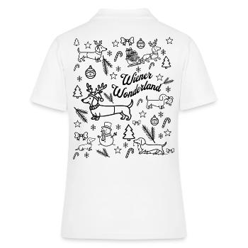Écriture du pays des merveilles viennois - Polo Femme - blanc - Dos - Ailine (174cm)