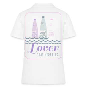 Stay hydrated - Frauen Polo Shirt - Weiß - Hinten - Ailine (174cm)