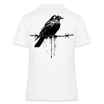 Rabe auf Stacheldraht-Tinte - Frauen Polo Shirt - Weiß - Hinten - Ailine (174cm)