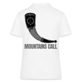 Mountain Call Horn – Héritage du Caucase - Polo Femme - blanc - Dos - Ailine (174cm)