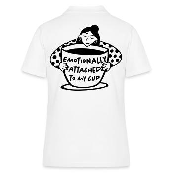 Emotionally attached to my cup - Women's Polo Shirt - white - Back - Ailine (174cm)