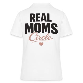 Real Moms Circle Typography for Strong Moms - Women's Polo Shirt - white - Back - Ailine (174cm)