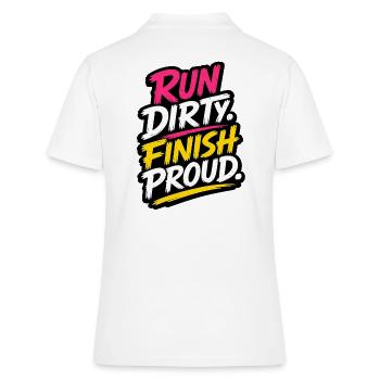 Run Dirty Finish Proud Running Odds - Women's Polo Shirt - white - Back - Ailine (174cm)
