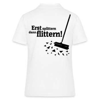 Polterabend - Frauen Polo Shirt - Weiß - Hinten - Ailine (174cm)