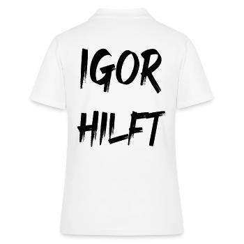 Igor hilft - Frauen Polo Shirt - Weiß - Hinten - Ailine (174cm)
