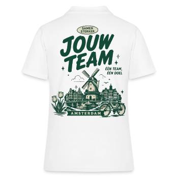 Team | Jouw Team  - Frauen Polo Shirt - Weiß - Hinten - Ailine (174cm)