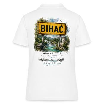Bihac Sign: Una-Wasserfall - Frauen Polo Shirt - Weiß - Hinten - Ailine (174cm)