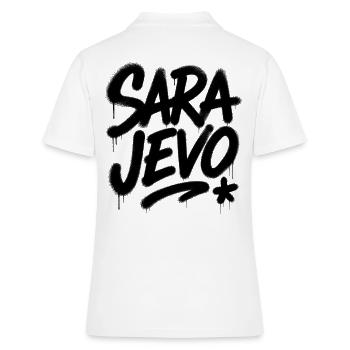 Police graffiti Sara Jevo - Polo Femme - blanc - Dos - Ailine (174cm)