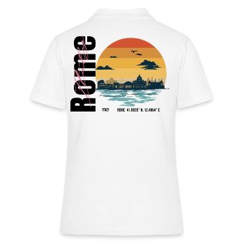 Rome Retro Summer - Frauen Polo Shirt - Weiß - Hinten - Ailine (174cm)