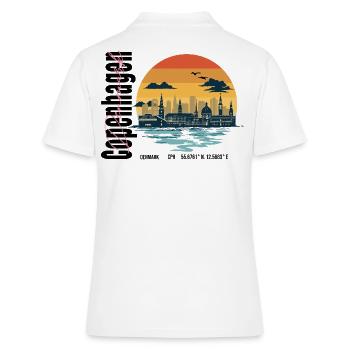 Kopenhagen Skyline Retro Sunset - Frauen Polo Shirt - Weiß - Hinten - Ailine (174cm)