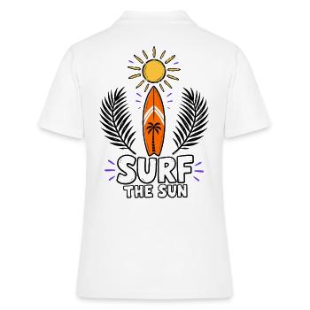 Surf the Sun – Été, soleil et planche de surf - Polo Femme - blanc - Dos - Ailine (174cm)