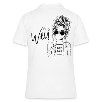 Stay wild - Coffee Love Statement Shirt Woman - Women's Polo Shirt - white - Back - Ailine (174cm)