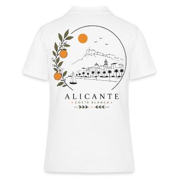 Alicante Küste - Frauen Polo Shirt - Weiß - Hinten - Ailine (174cm)