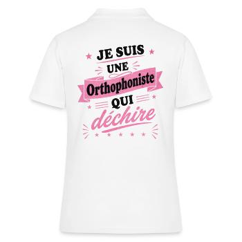 je suis une Orthophoniste qui déchire - Polo Femme - blanc - Dos - Ailine (174cm)