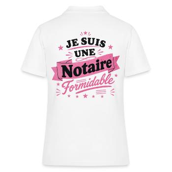 Ich bin ein großartiger Notar – Métier-Geschenk - Frauen Polo Shirt - Weiß - Hinten - Ailine (174cm)