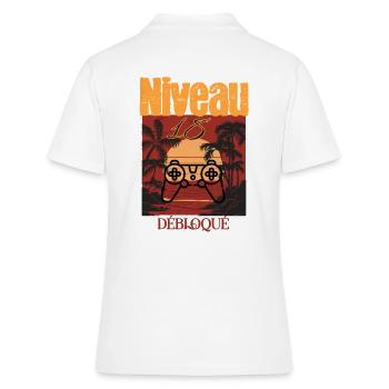 18-jähriges Level freigeschaltet – Gamer-Geschenk - Frauen Polo Shirt - Weiß - Hinten - Ailine (174cm)