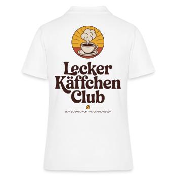 Coffee Delicious, Coffee Club, Espresso Cafe, Barista - Polo Femme - blanc - Dos - Ailine (174cm)