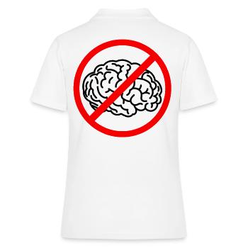 stupide et stupide - pas de cerveau - pas de cerveau - Polo Femme - blanc - Dos - Ailine (174cm)