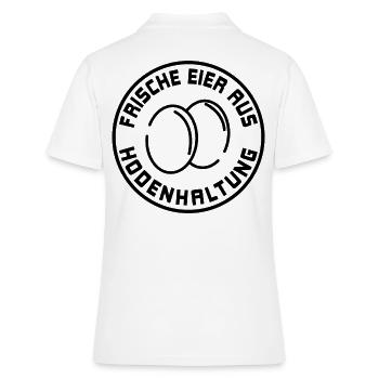 Frische Eier aus Bodenhaltung - Frauen Polo Shirt - Weiß - Hinten - Ailine (174cm)