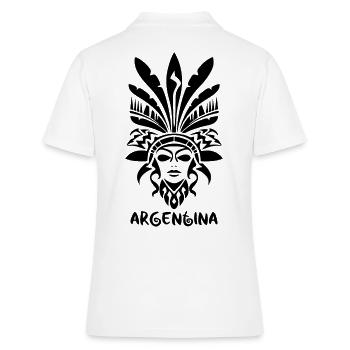 Symboles tribaux des peuples autochtones d’Argentine - Polo Femme - blanc - Dos - Ailine (174cm)