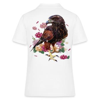 L’aigle rouge et noir - Polo Femme - blanc - Dos - Ailine (174cm)